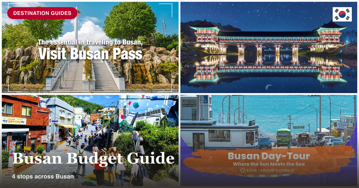 Busan Pass, Gyeongju day tour, Haedong Yonggungsa Temple, and Gamcheon collage