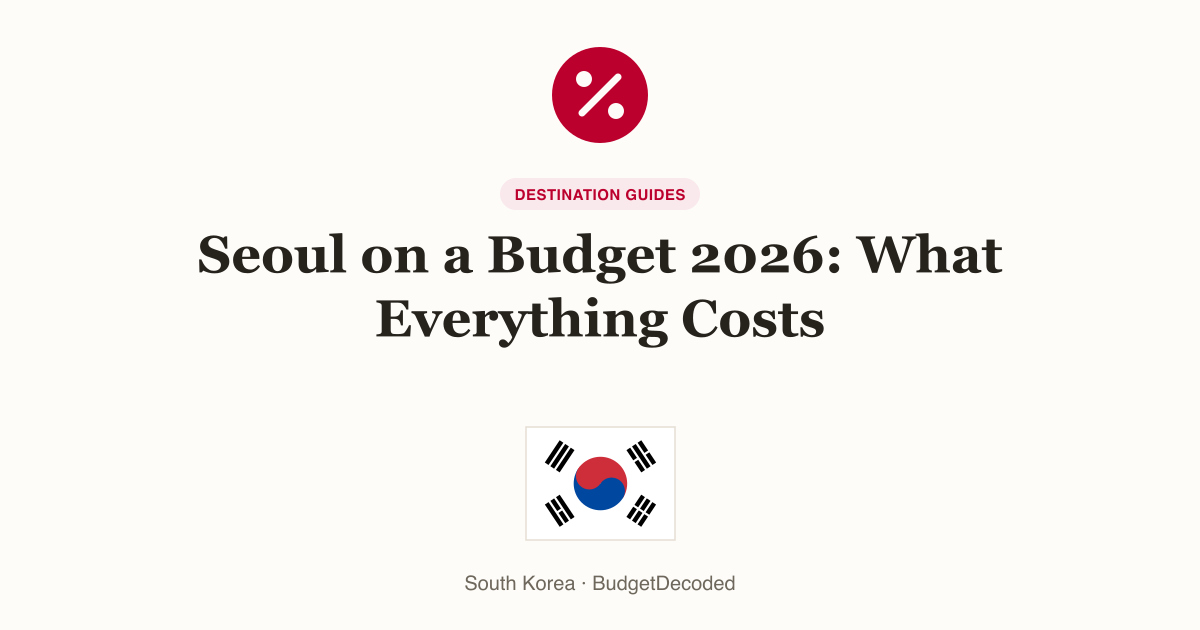 Seoul on a Budget 2026: What Everything Costs