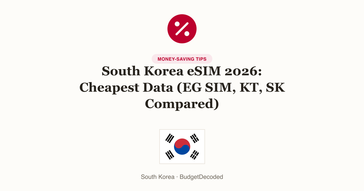 South Korea eSIM 2026: Cheapest Data (EG SIM, KT, SK Compared)