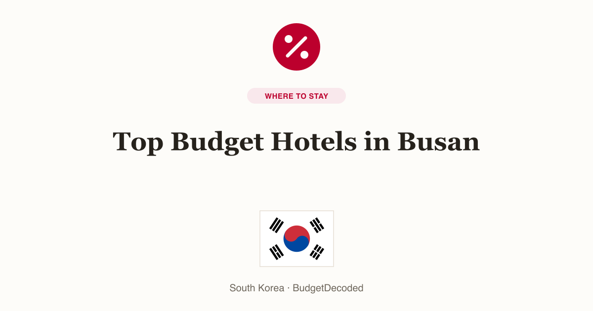 Top Budget Hotels in Busan