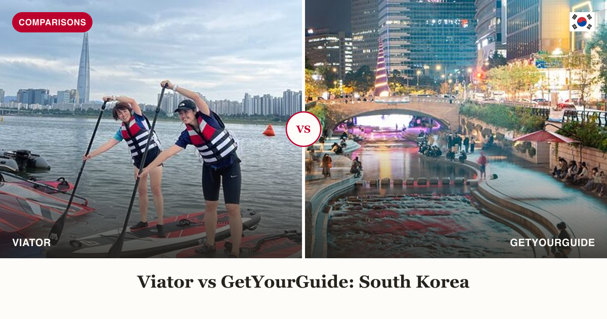 Han River kayaking vs Cheonggyecheon night tour split comparison image