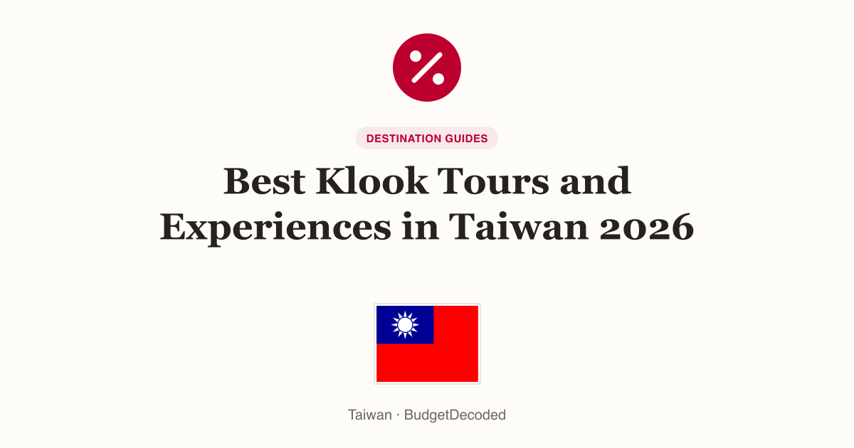 Best Klook Tours and Experiences in Taiwan 2026