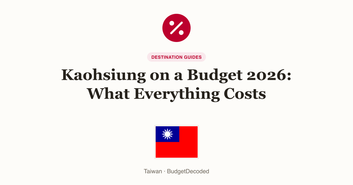 Kaohsiung on a Budget 2026: What Everything Costs