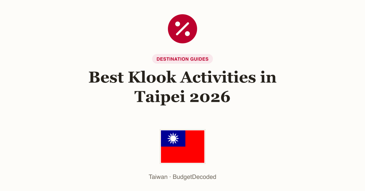 Best Klook Activities in Taipei 2026