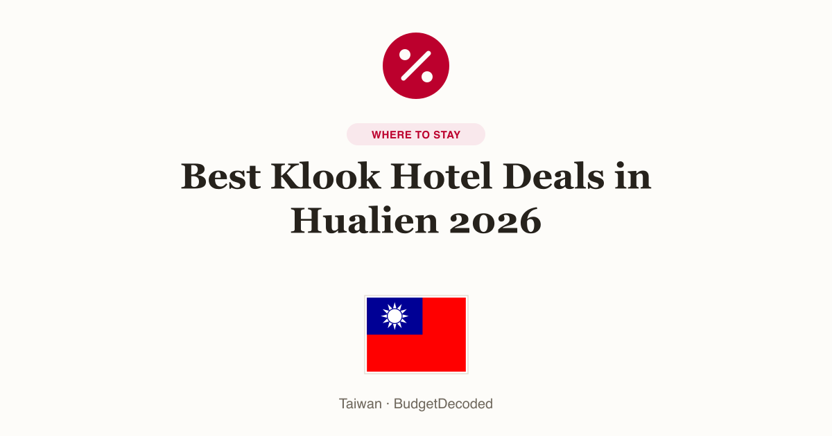 Best Klook Hotel Deals in Hualien 2026