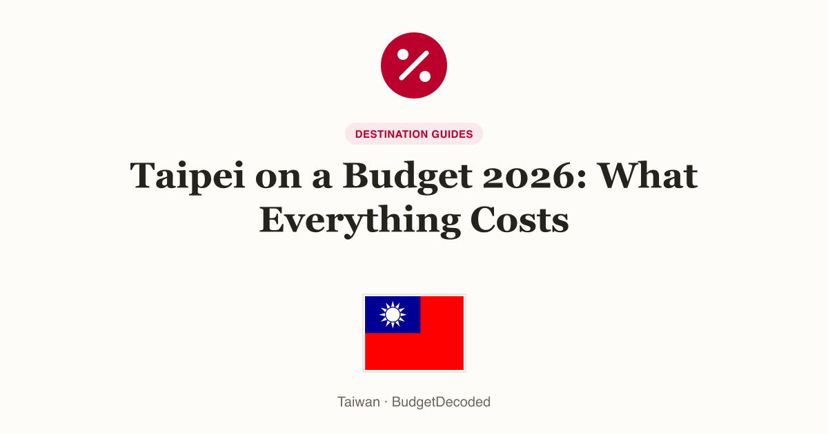 Taipei on a Budget 2026: What Everything Costs