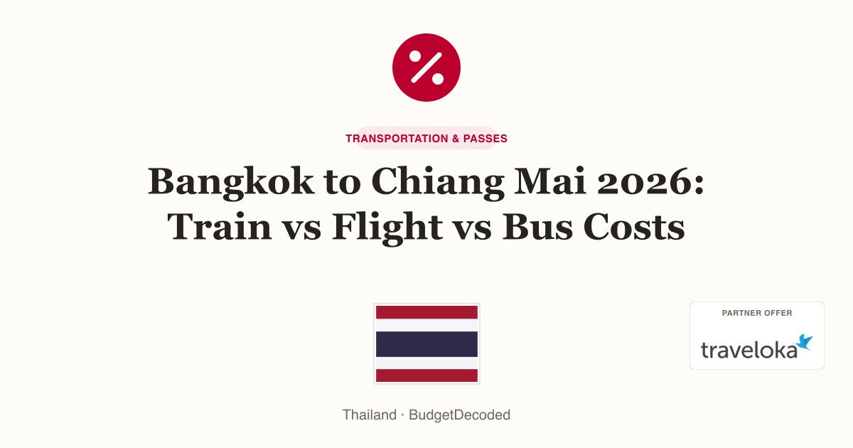 Bangkok to Chiang Mai 2026: Train vs Flight vs Bus Costs