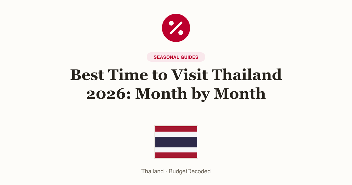 Best Time to Visit Thailand 2026: Month by Month