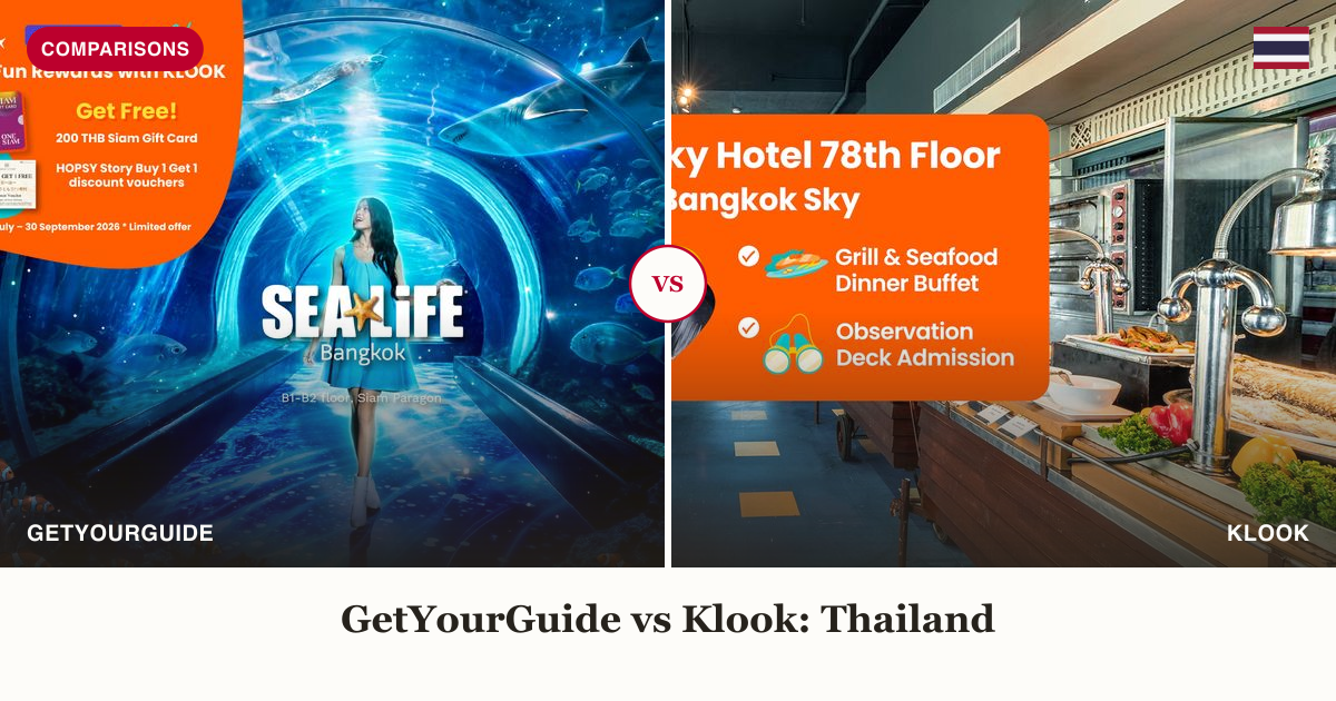 Sea Life Bangkok Ocean World vs Baiyoke Sky buffet split comparison image