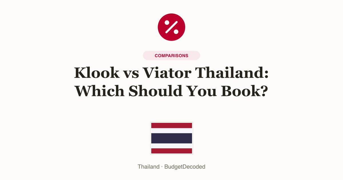 Klook vs Viator Thailand: Which Should You Book?