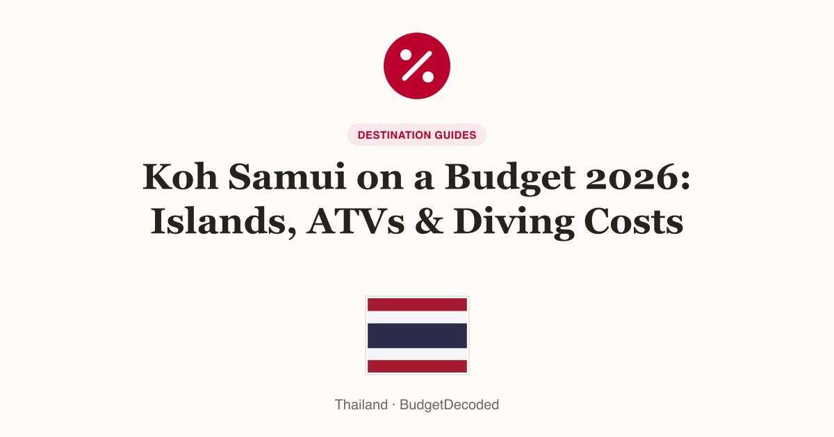 Koh Samui on a Budget 2026: Islands, ATVs & Diving Costs