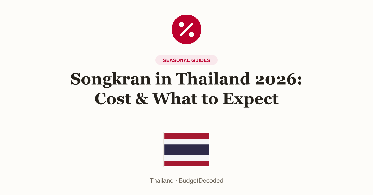 Songkran in Thailand 2026: Cost & What to Expect