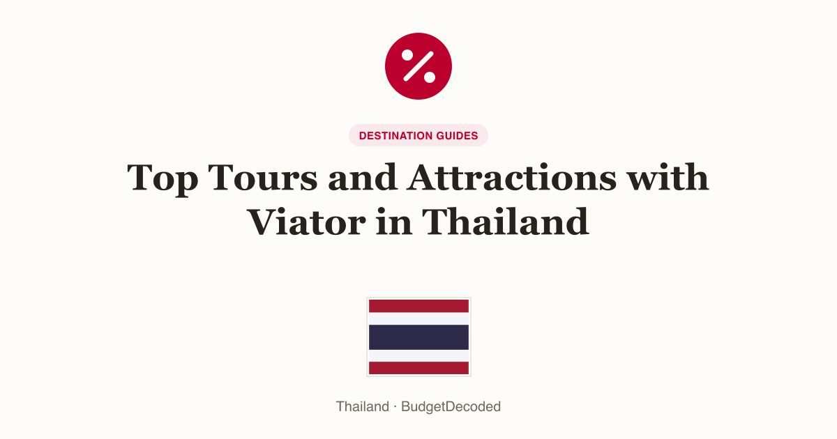 Top Tours and Attractions with Viator in Thailand