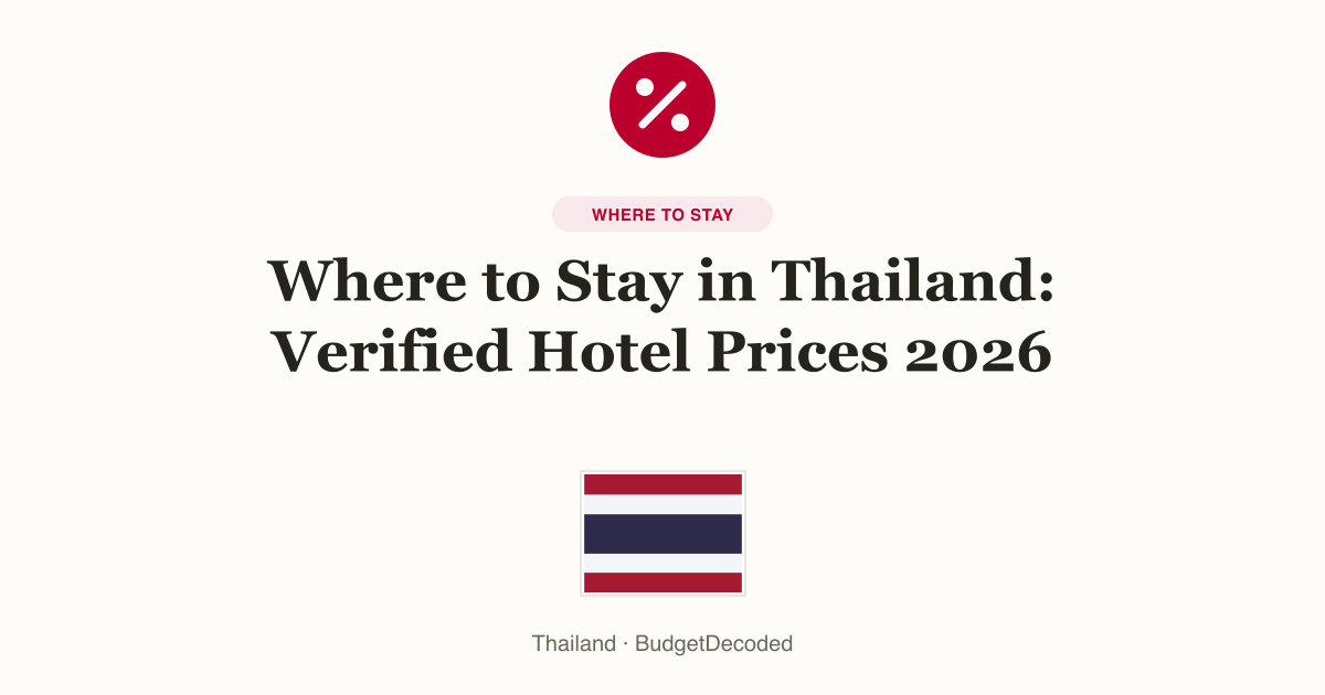 Where to Stay in Thailand: Verified Hotel Prices 2026