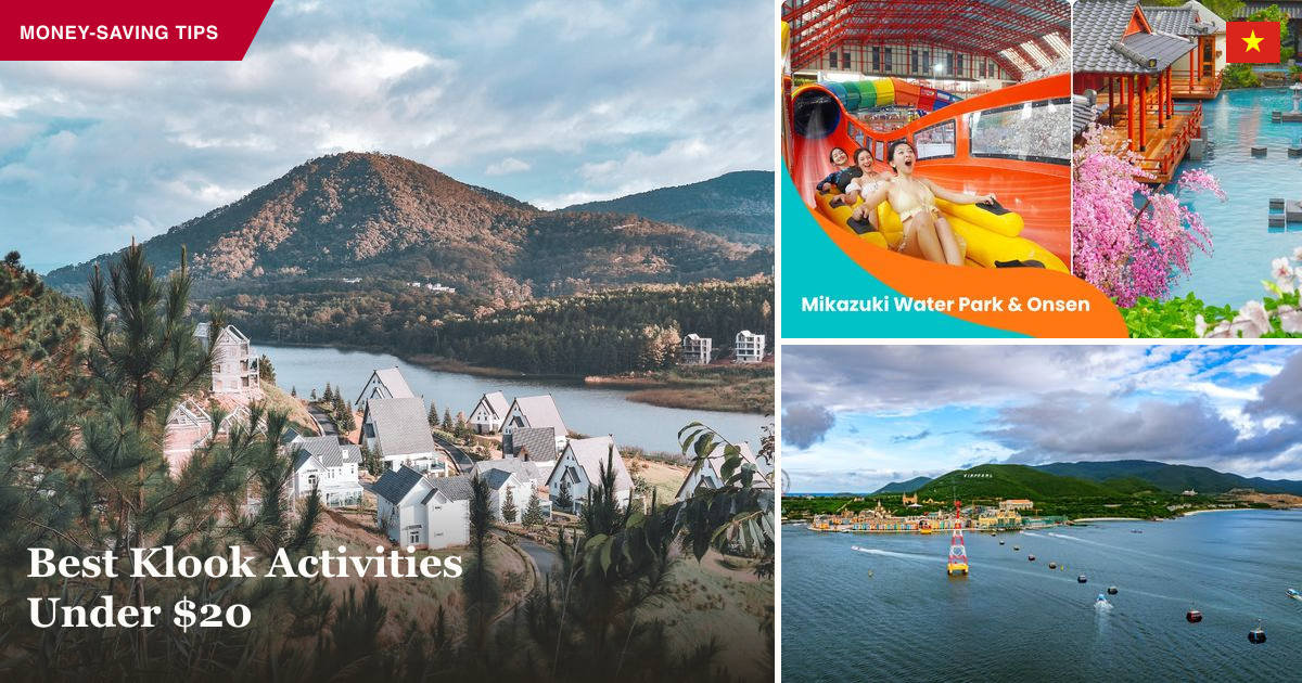 Dalat Wonderland, Mikazuki Water Park, and Vinpearl Harbour cable car collage
